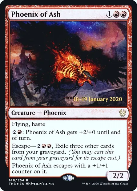 Phénix de cendres, carte Magic PTHB 148s — extension Theros Beyond Death Promos