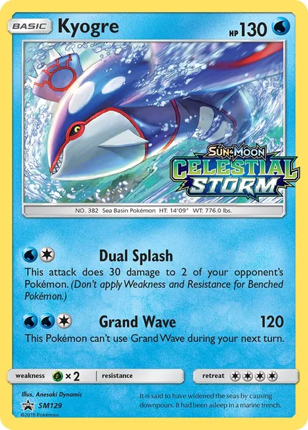 Kyogre, Pokémon card SM 129 — SM Black Star Promos set