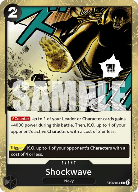 Shockwave, One Piece card ST06-014 — Absolute Justice set