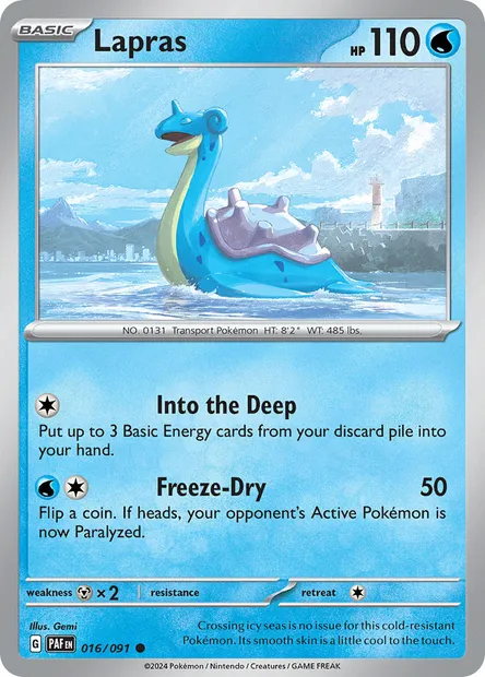 Lapras, Pokémon card PAF 016 — Paldean Fates set