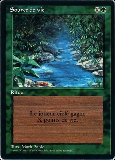 Source de vie, carte Magic FBB 217 — extension Foreign Black Border