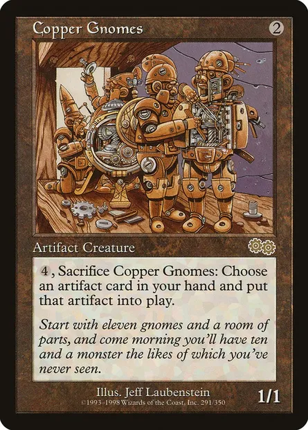 Copper Gnomes, Magic card USG 291 — Urza's Saga set