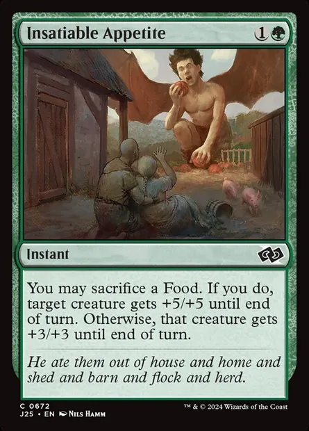 Insatiable Appetite, Magic card J25 672 — Foundations Jumpstart set