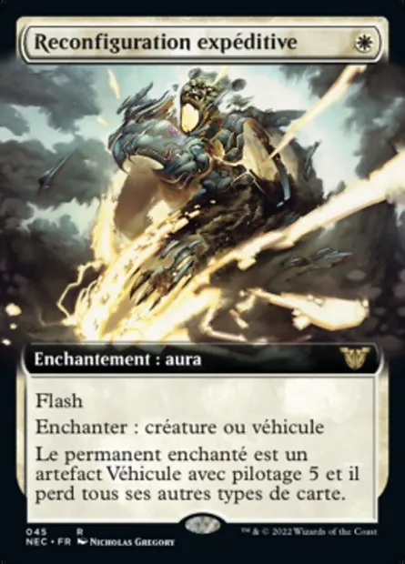 Reconfiguration expéditive, carte Magic NEC 45 — extension Neon Dynasty Commander