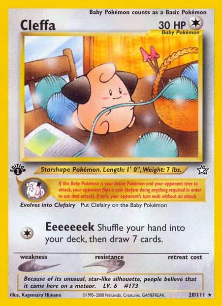 Cleffa, Pokémon card NG 20 — Neo Genesis set