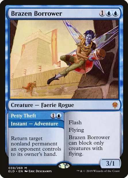 Brazen Borrower // Petty Theft, Magic card ELD 39 — Throne of Eldraine set