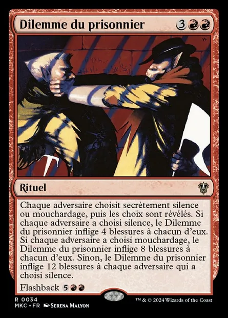 Dilemme du prisonnier, carte Magic MKC 34 — extension Murders at Karlov Manor Commander