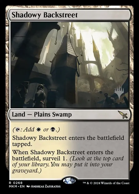 Shadowy Backstreet, Magic card PMKM 268p — Murders at Karlov Manor Promos set