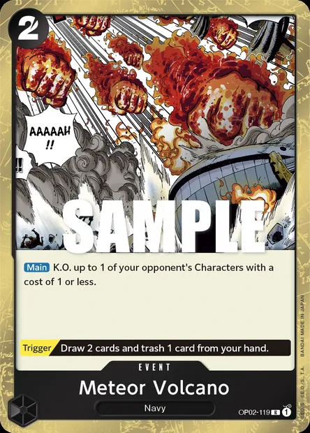 Meteor Volcano, One Piece card OP02-119 — PARAMOUNT WAR set