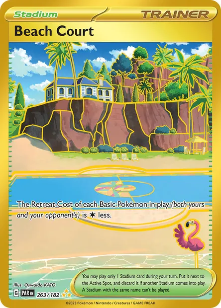 Beach Court, Pokémon card PAR 263 — Paradox Rift set