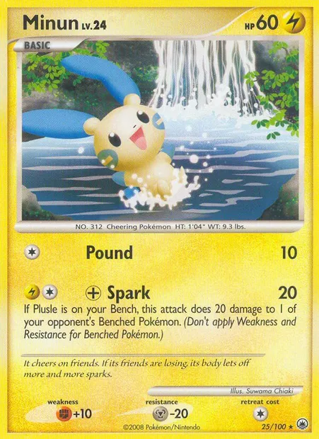 Minun, Pokémon card MD 25 — Majestic Dawn set