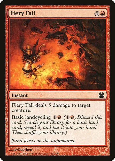 Chute ardente, carte Magic MMA 113 — extension Modern Masters