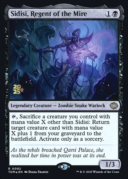 Sidisi, Regent of the Mire, Magic card PTDM 92s — Tarkir: Dragonstorm Promos set