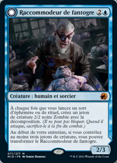 Raccommodeur de fantogre // Usine de fantogres, carte Magic MID 71 — extension Innistrad : chasse de minuit