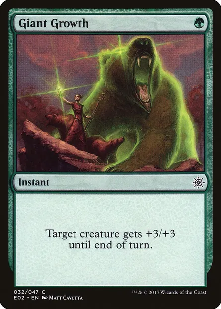 Croissance gigantesque, carte Magic E02 32 — extension Explorers of Ixalan