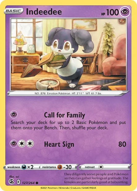 Indeedee, Pokémon card FST 127 — Fusion Strike set