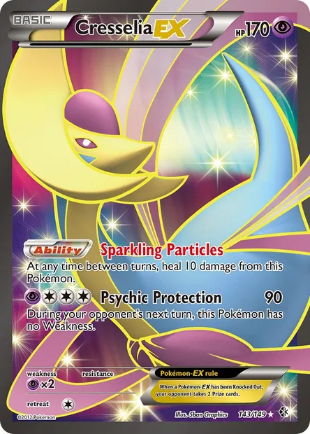 Cresselia-EX, Pokémon card BCR 143 — Boundaries Crossed set