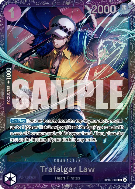 Trafalgar Law, One Piece card OP09-069 — EMPERORS IN THE NEW WORLD set