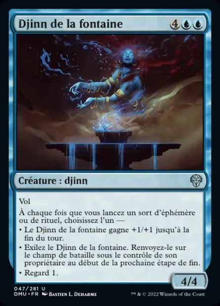 Djinn de la fontaine, carte Magic DMU 47 — extension Dominaria Uni