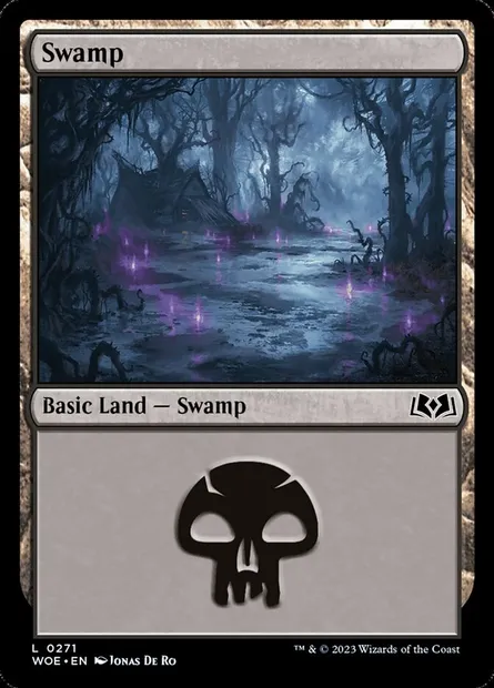 Swamp, Magic card WOE 271 — Wilds of Eldraine set
