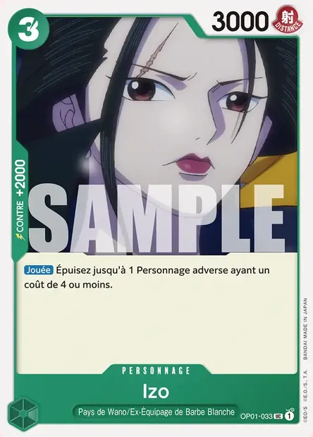 Izo, carte One Piece OP01-033 — extension ROMANCE DAWN