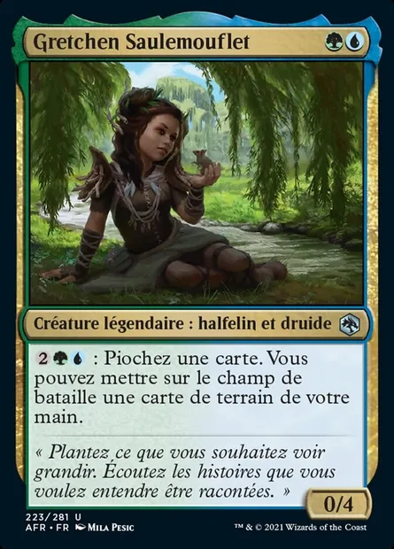 Gretchen Saulemouflet, carte Magic AFR 223 — extension Forgotten Realms: Aventures dans les Royaumes Oubliés