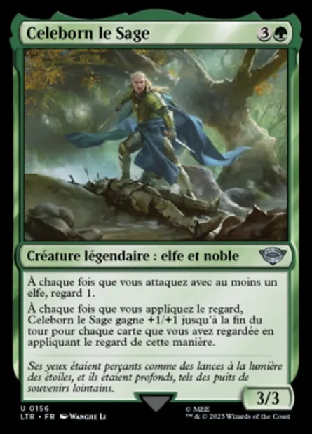 Celeborn le Sage, carte Magic LTR 156 — extension Le Seigneur des Anneaux : chroniques de la Terre du Milieu