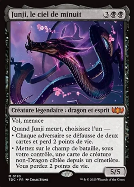 Junji, le ciel de minuit, carte Magic TDC 183 — extension Tarkir: Dragonstorm Commander