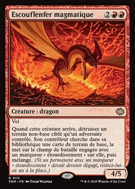 Escouflenfer magmatique, carte Magic TDM 111 — extension Tarkir: Dragonstorm