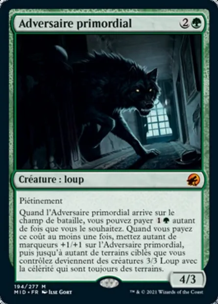 Adversaire primordial, carte Magic MID 194 — extension Innistrad : chasse de minuit