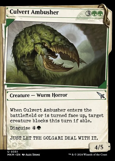 Culvert Ambusher, Magic card MKM 351 — Murders at Karlov Manor set