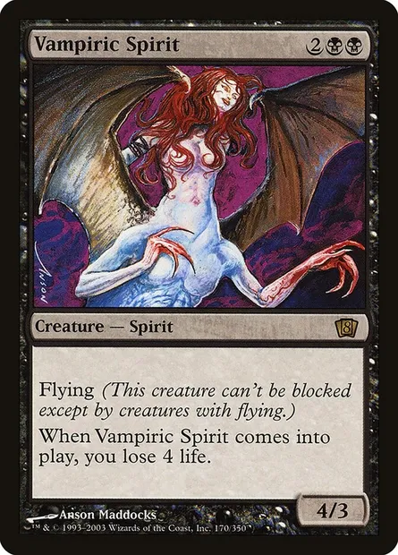 Esprit vampirique, carte Magic 8ED 170★ — extension Huitième Edition
