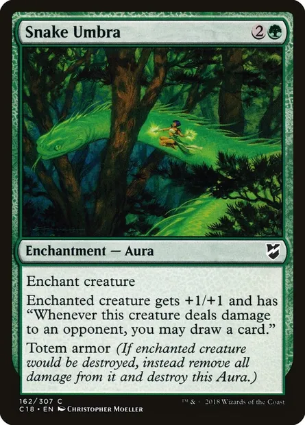 Snake Umbra, Magic card C18 162 — Commander 2018 set