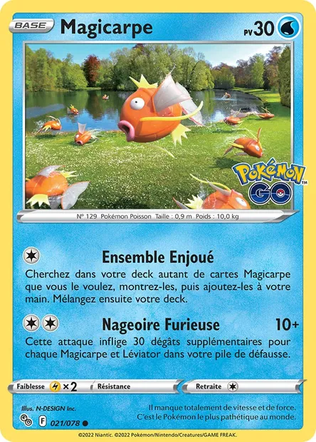 Magicarpe, carte Pokémon PGO 021 — extension Pokémon GO