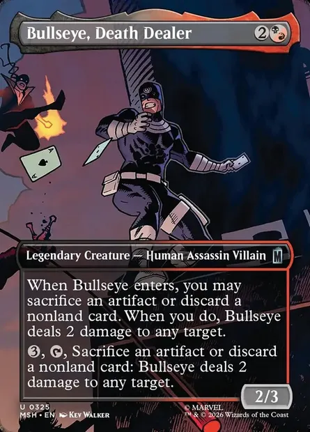 Bullseye, Death Dealer, Magic card MSH 325 — Marvel Super Heroes set