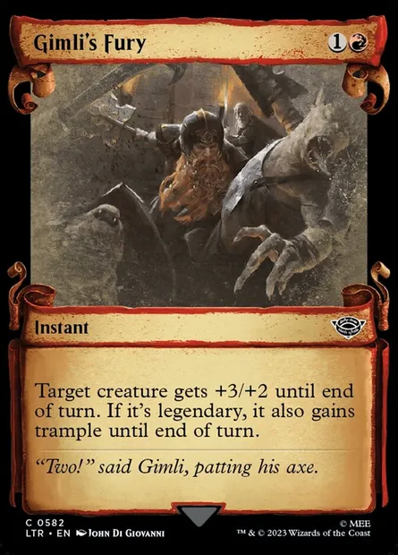 Gimli's Fury, Magic card LTR 582 — The Lord of the Rings: Tales of Middle-earth set