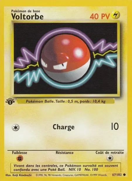 Voltorbe, carte Pokémon BS 67 — extension Set de Base