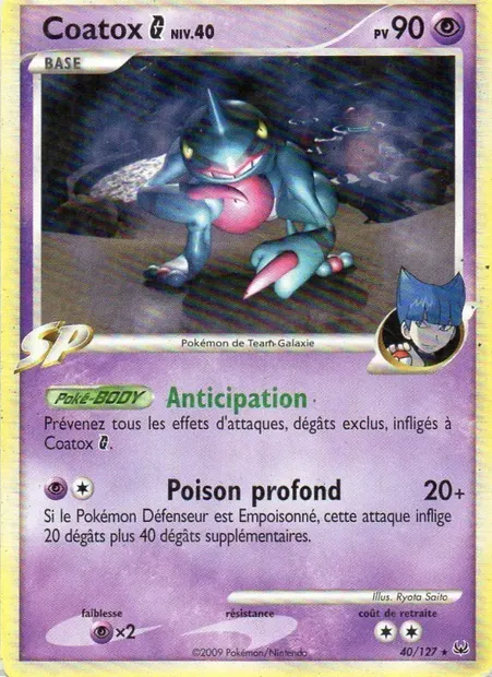 Coatox G, carte Pokémon PL 40 — extension Platine