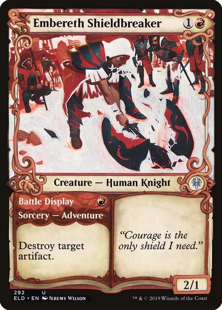 Embereth Shieldbreaker // Battle Display, Magic card ELD 292 — Throne of Eldraine set