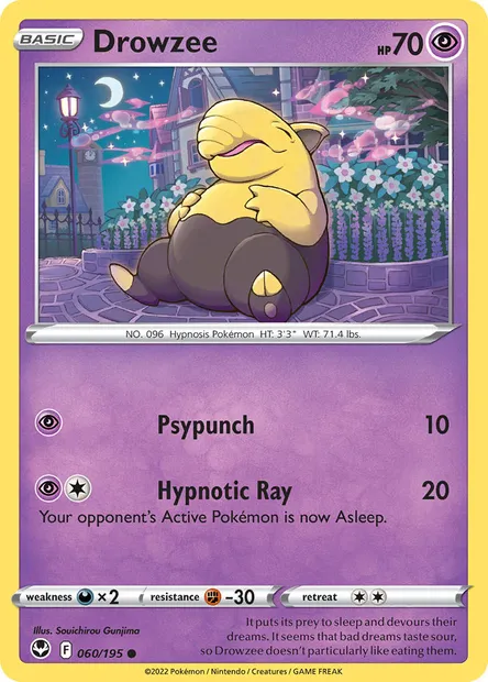 Drowzee, Pokémon card SIT 060 — Silver Tempest set