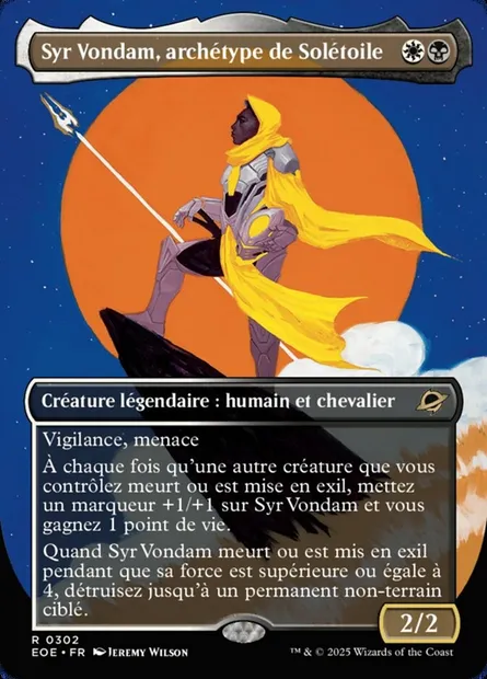 Syr Vondam, archétype de Solétoile, carte Magic EOE 302 — extension Edge of Eternities