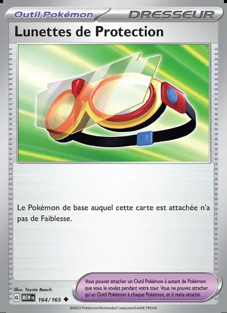 Lunettes de Protection, carte Pokémon MEW 164 — extension 151