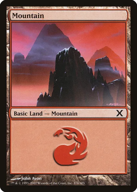 Mountain, Magic card 10E 376 — Tenth Edition set