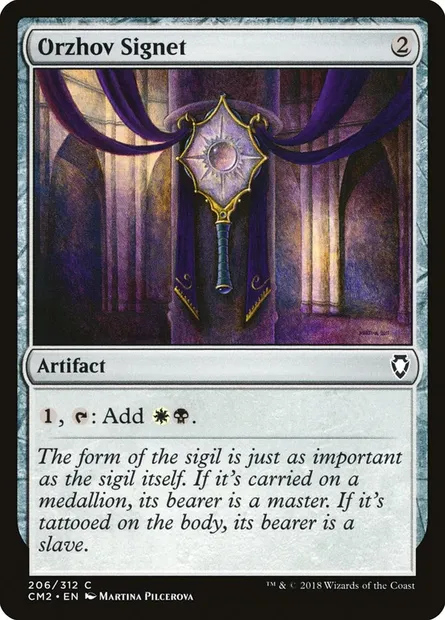 Cachet d'Orzhov, carte Magic CM2 206 — extension Commander Anthology Volume II