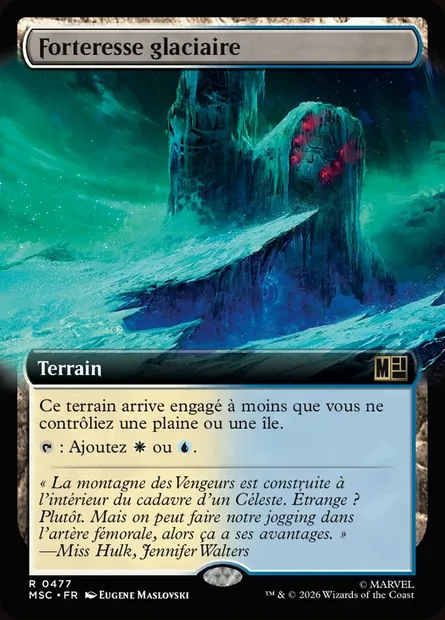 Forteresse glaciaire, carte Magic MSC 477 — extension Marvel Super Heroes Commander