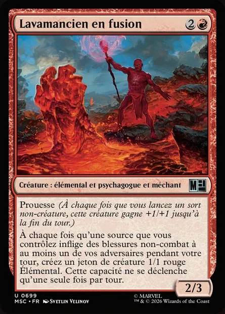 Lavamancien en fusion, carte Magic MSC 699 — extension Marvel Super Heroes Commander