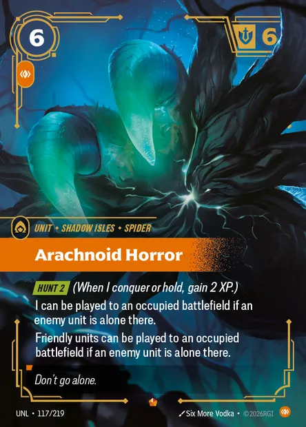 Arachnoid Horror, Riftbound card UNL 117 — Unleashed set