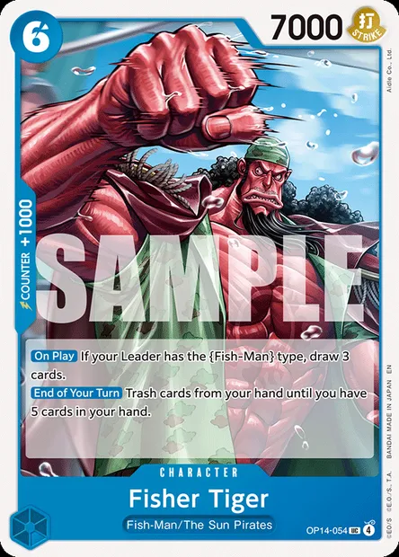 Fisher Tiger, One Piece card OP14-054 — THE AZURE SEA’S SEVEN set