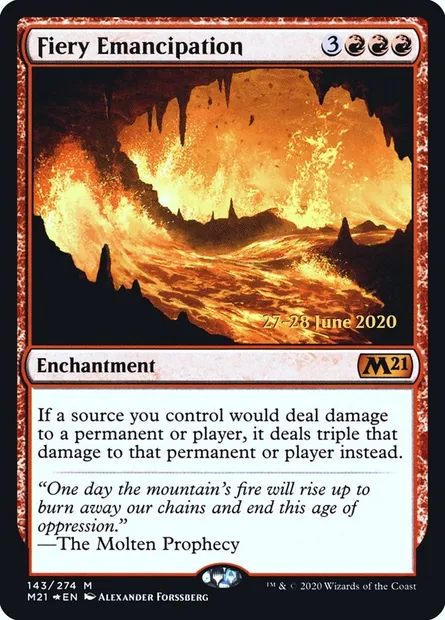 Fiery Emancipation, Magic card PM21 143s — Core Set 2021 Promos set
