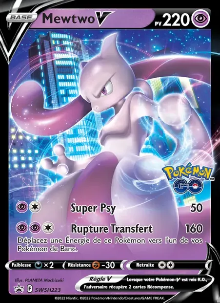 Mewtwo V, carte Pokémon SWSH 223 — extension Promo SWSH